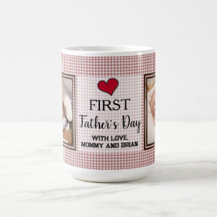 First Father's Day 2 Photo Collage Coffee Mug
