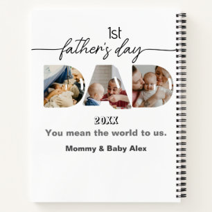 First Father's Day 3 Photos Collage  Notebook