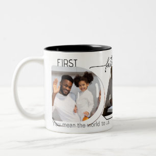 First Father's Day 3 Photos Collage Plaque Two-Tone Coffee Mug