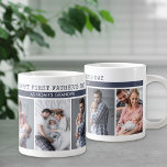 First Father's Day as Grandpa - 5 Photo Collage Large Coffee Mug<br><div class="desc">Create your own First Father's Day mug using 5 of your favourite photos with your new baby. The template is set up for you to edit as much of the wording as you wish - which currently reads "happy first father's day as [name's] Grandpa". The design has a stylish blue...</div>