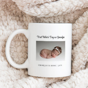 First Father's Day as Grandpa New Baby Photo Coffee Mug