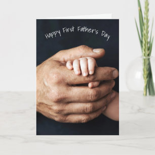 First Father's Day Baby and Daddy's Hands Card