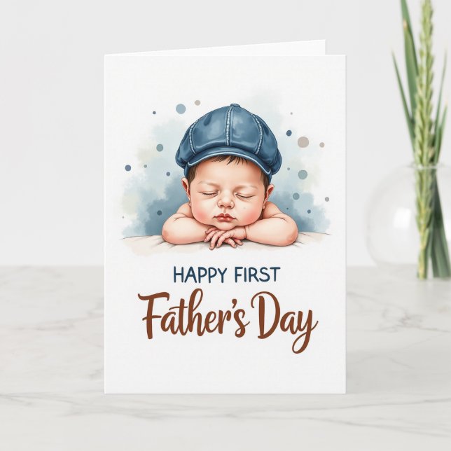 First Fathers Day Baby Art Card (Front)