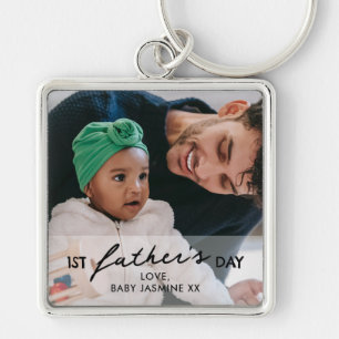 First fathers day Baby & Dad Photo Key Ring