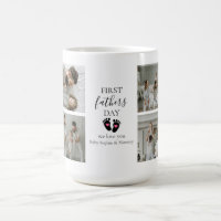 First Father's Day – Baby Footprints & Pink Hearts