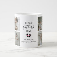 First Father's Day – Baby Footprints & Pink Hearts