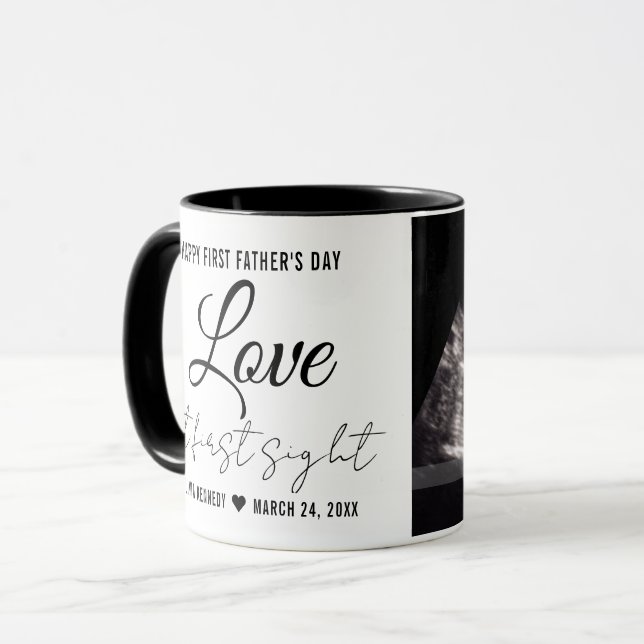 First Father's Day Baby Sonogram Ultrasound Photo  Mug (Front Left)