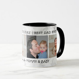 First Father's Day Best Dad Ever 4 Photo Marble Mug