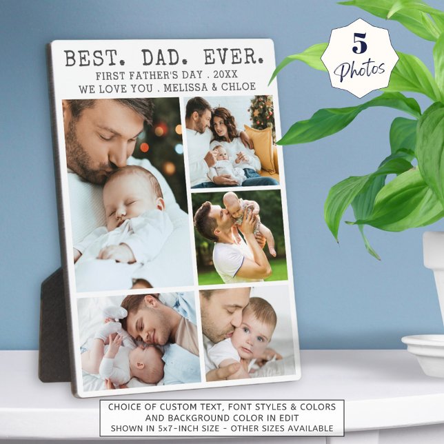 First Fathers Day BEST DAD EVER Photo Collage Plaque (Creator Uploaded)