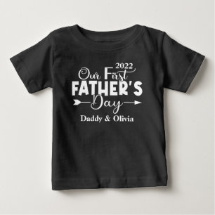 First Father's Day Black Baby T-Shirt