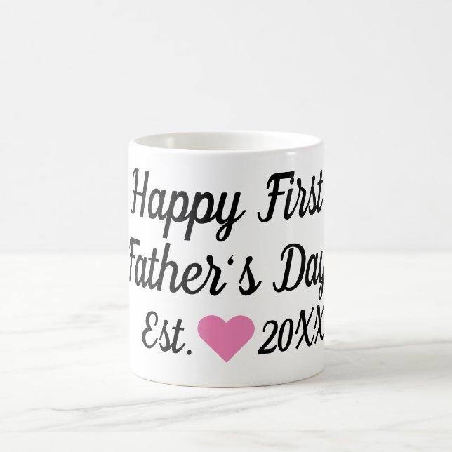 First Father's Day Black & Pink Mug (Center)