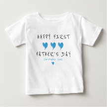 First Father's Day Blue Heart Custom