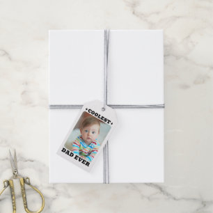 First Fathers Day Coolest Dad Ever Baby Photo Cool Gift Tags