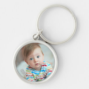First Fathers Day Coolest Dad Ever Baby Photo Cool Key Ring