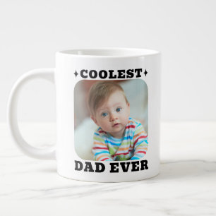First Fathers Day Coolest Dad Ever Baby Photo Cool Large Coffee Mug