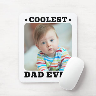 First Fathers Day Coolest Dad Ever Baby Photo Cool Mouse Mat