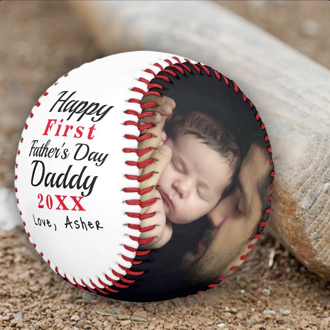 First Father's Day Custom 2-Photo Keepsake Baseball (Creator Uploaded)