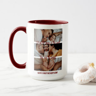 First Father's Day Custom Photo Collage New Father Mug
