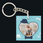 First Father's Day Custom Photo Cool Hipster Dad Key Ring<br><div class="desc">Personalised Father's Day gift for your dad to celebrate Father's Day. Whether it's for a new dad, stepdad, old and classic dad, or dad-to-be, the custom text function will get you covered. You can change the text to your desired wording and upload your own custom photo. Get something memorable and...</div>