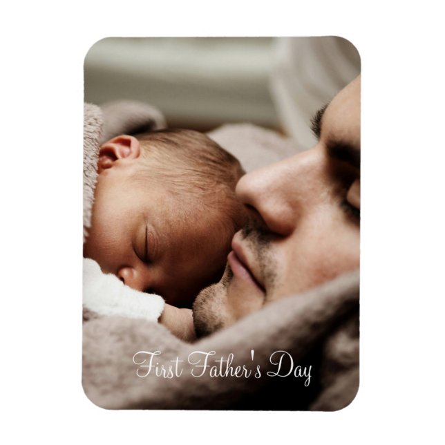 First Father's Day Custom Photo Magnet (Vertical)