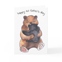 First Father's Day Cute Baby Bear Hug Card