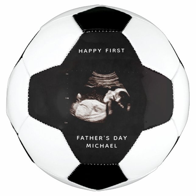 First Father's Day Dad Name Baby Sonogram Photo Football (Front)