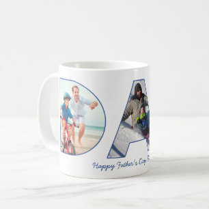 First Father's Day DAD Photo Cutout Letters Coffee Mug