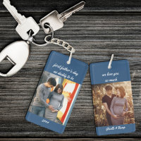 First Father's Day Daddy to Be 2 Photo Keychain