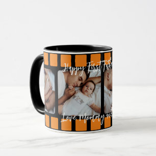 First Father's Day Film Strip Photo Grid New Dad Mug