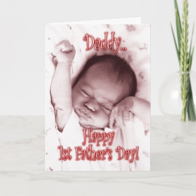 First Father's Day from Daughter - Stretching Girl Card (Front)
