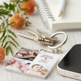 First Father's Day Gift | Cute Photo Collage Key Ring