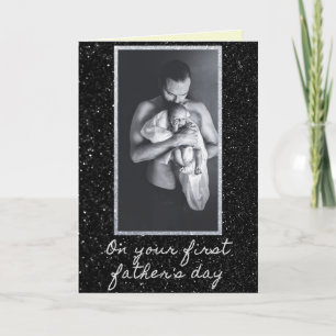 First Father's Day Glitter Photo Card