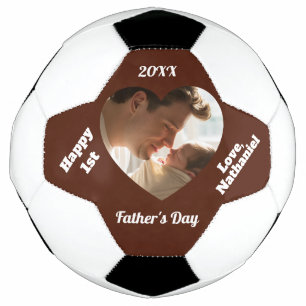 First Father's Day Heart Framed Soccer Football