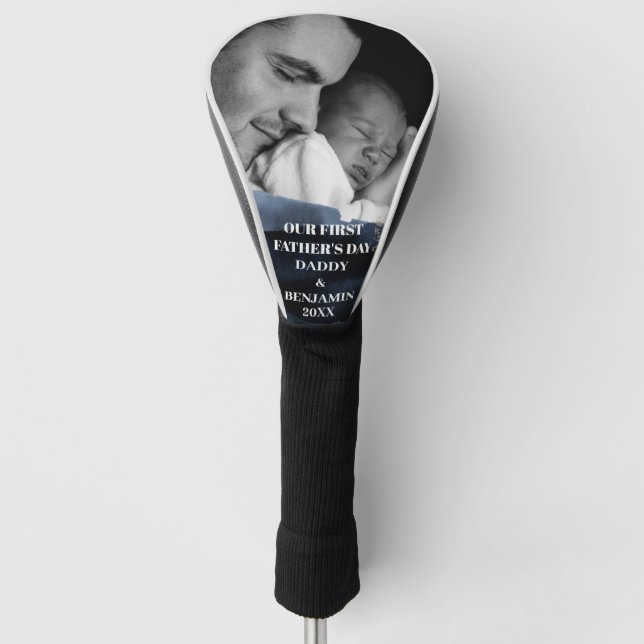 First Father's Day Personalise Photo  Golf Head Cover (Front)