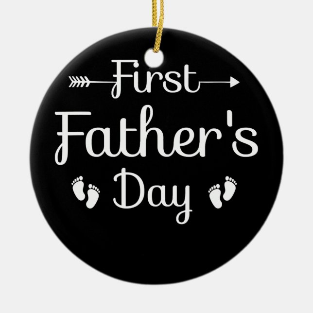 First Father's Day Personalised 1st Fathers Day Ceramic Tree Decoration (Front)