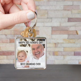 First Fathers Day Photo Best Grandad Ever Key Ring