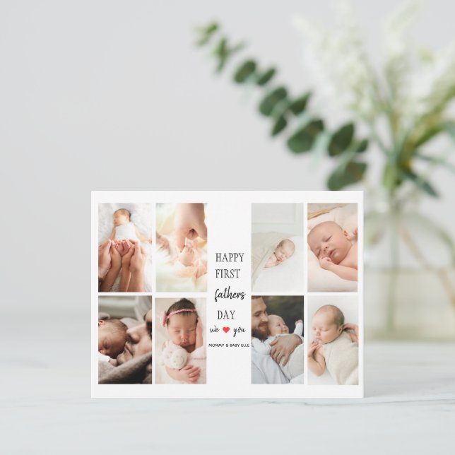 First Father's Day Photo Collage | Card for Dad (Standing Front)
