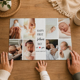 First Father's Day Photo Collage   Dad Puzzle