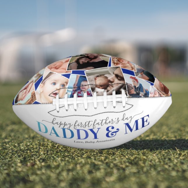 First Father's Day Photo Collage Keepsake Football American Football (Creator Uploaded)