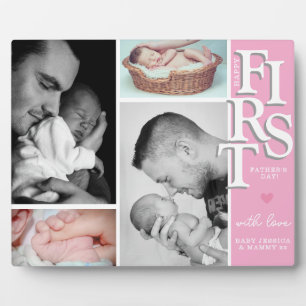 First father's Day Photo Collage Plaque – Modern
