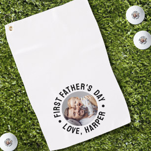 First Father's Day Photo Golf Towel