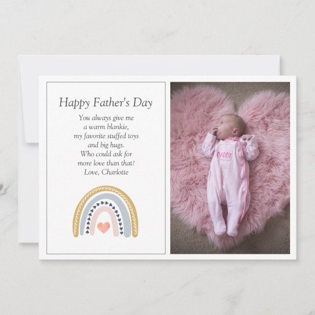 First Father's Day Photo  Holiday Card (Front)