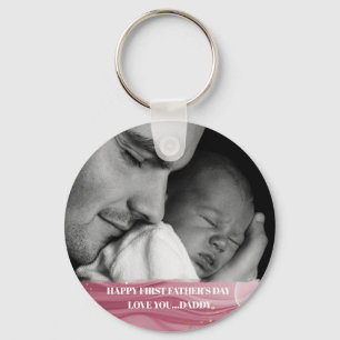 First Father's Day Photo Keychain