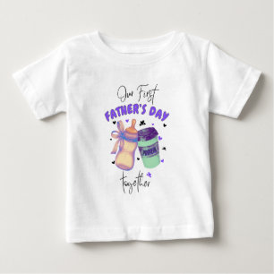 First Father's Day Together Matching outfit/Purple Baby T-Shirt