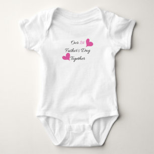 First Father's Day Together - Pink Baby Bodysuit