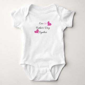 First Father's Day Together - Pink Baby Bodysuit