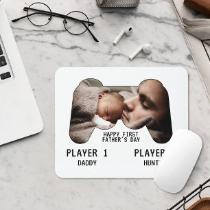 First Father's Day Video Game Player Photo Mouse Mat