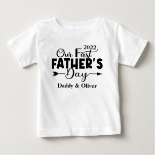 First Father's Day White Baby T-Shirt