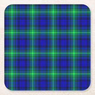 First Fibonacci Plaid Square Paper Coaster