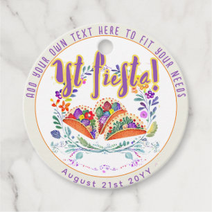 First Fiesta 1st Tacos Folkart Flowers Favour Tags